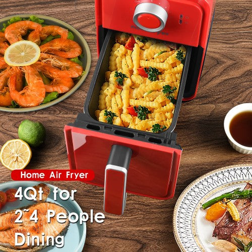 NUTRIFRYER 4QT Air Fryer, 1400W Small Compact Airfryer with Non-Stick Basket, 50PCS Parchment Paper Liners, Recipe Instructions NUTRIFRYER 4QT Air Fryer, 1400W Small Compact Airfryer with Non-Stick Basket, 50PCS Parchment Paper Liners, Recipe Instructions